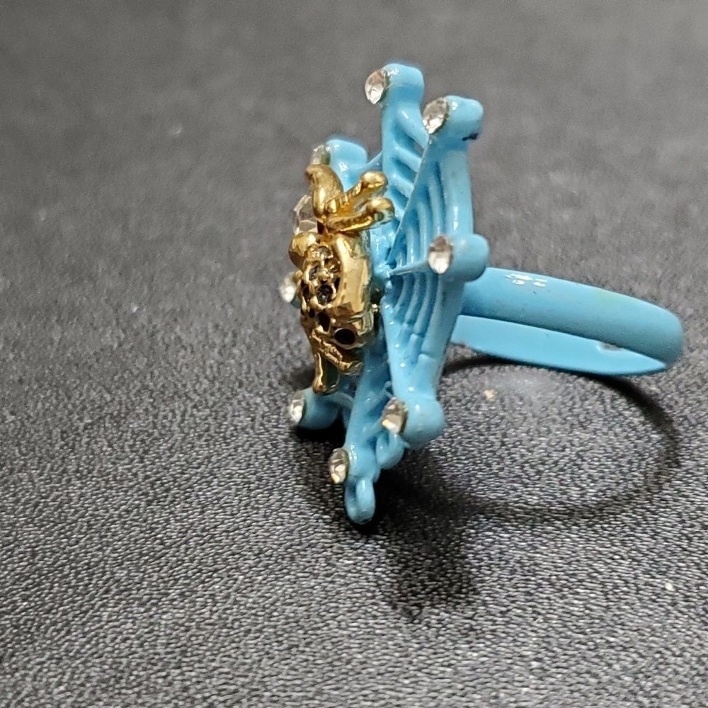 Fun blue spiderweb ring - Picture 4 of 7